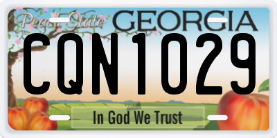 GA license plate CQN1029