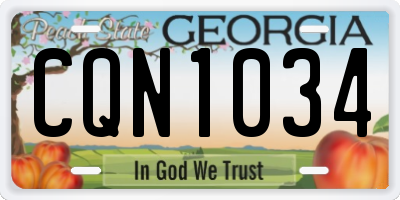 GA license plate CQN1034