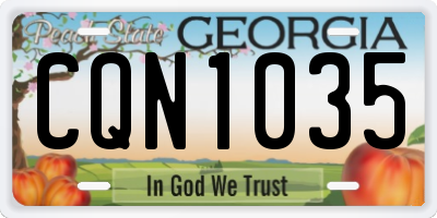 GA license plate CQN1035