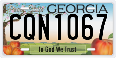 GA license plate CQN1067