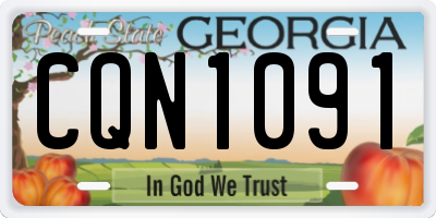 GA license plate CQN1091