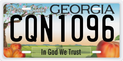 GA license plate CQN1096