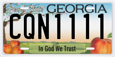 GA license plate CQN1111