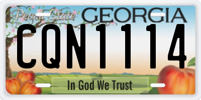 GA license plate CQN1114
