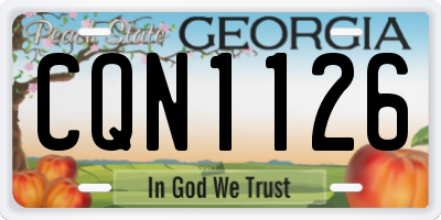 GA license plate CQN1126