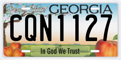 GA license plate CQN1127