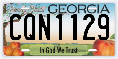 GA license plate CQN1129