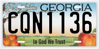 GA license plate CQN1136