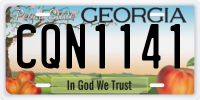 GA license plate CQN1141