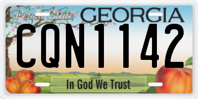 GA license plate CQN1142
