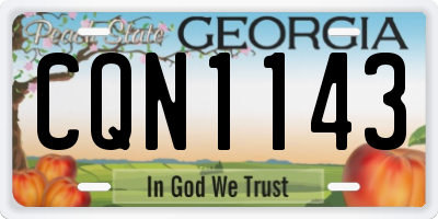 GA license plate CQN1143