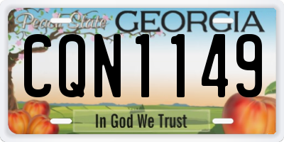 GA license plate CQN1149