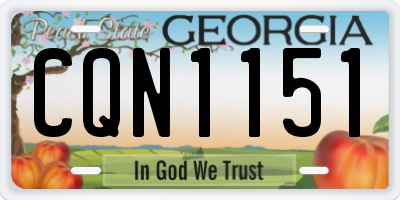 GA license plate CQN1151