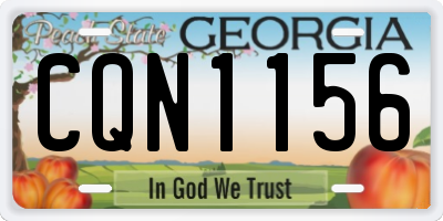 GA license plate CQN1156