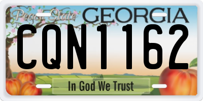 GA license plate CQN1162