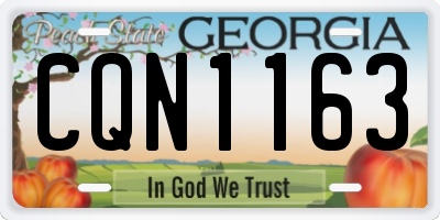 GA license plate CQN1163