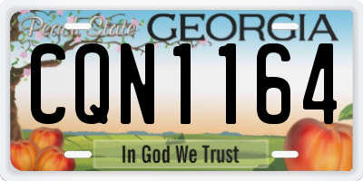 GA license plate CQN1164
