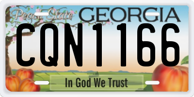 GA license plate CQN1166