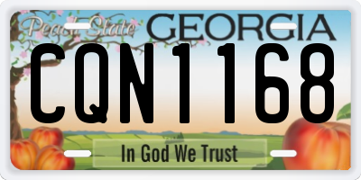 GA license plate CQN1168