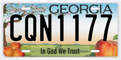 GA license plate CQN1177