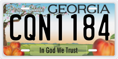 GA license plate CQN1184