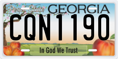 GA license plate CQN1190