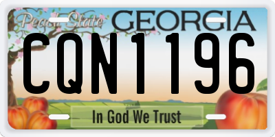 GA license plate CQN1196