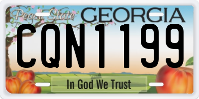 GA license plate CQN1199
