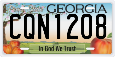GA license plate CQN1208