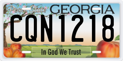 GA license plate CQN1218