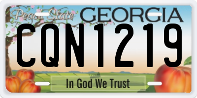 GA license plate CQN1219
