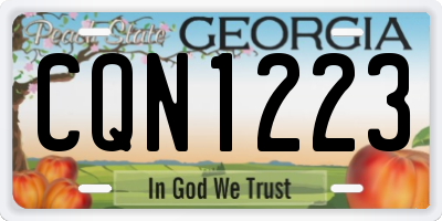 GA license plate CQN1223