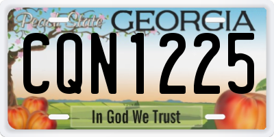 GA license plate CQN1225