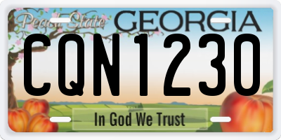 GA license plate CQN1230
