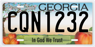 GA license plate CQN1232