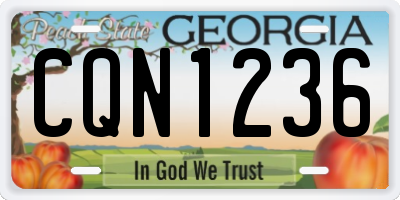 GA license plate CQN1236