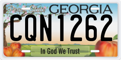GA license plate CQN1262