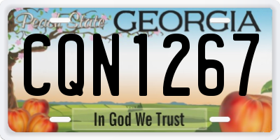 GA license plate CQN1267