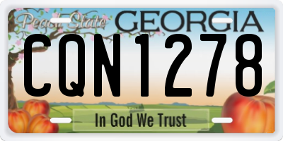 GA license plate CQN1278