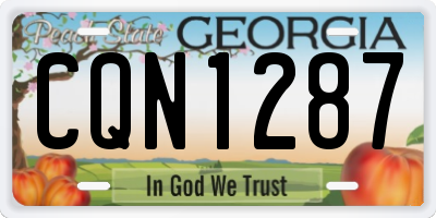 GA license plate CQN1287