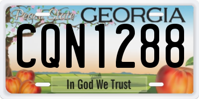 GA license plate CQN1288