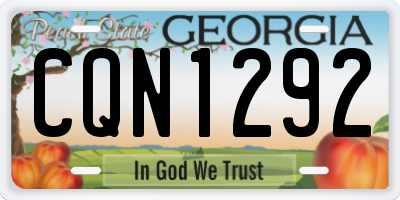 GA license plate CQN1292