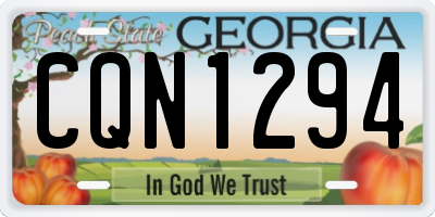 GA license plate CQN1294