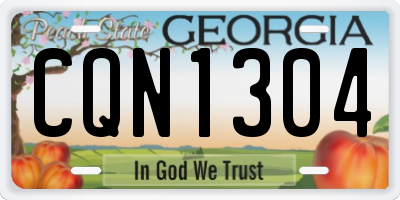 GA license plate CQN1304