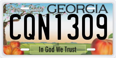 GA license plate CQN1309
