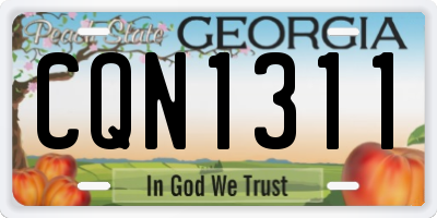 GA license plate CQN1311
