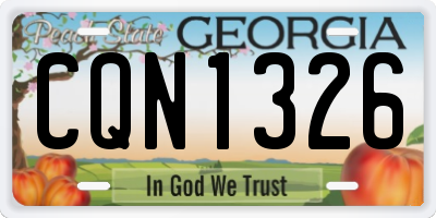 GA license plate CQN1326