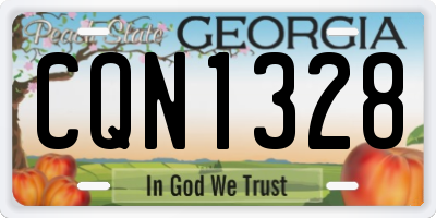 GA license plate CQN1328