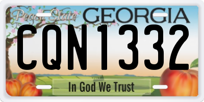 GA license plate CQN1332
