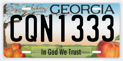 GA license plate CQN1333